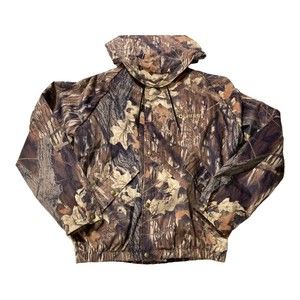 Polaris Silent Water Shed Hooded Jacket Mens LG Mossy Oak Break up Camo Hunting